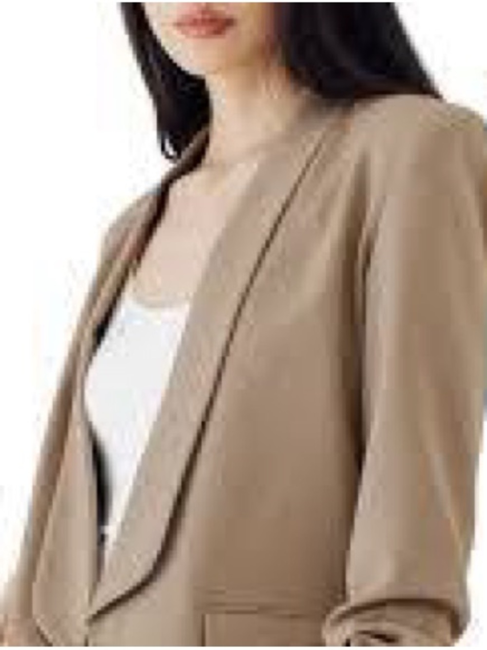Zara Women's Open-Front Blazer in Beige